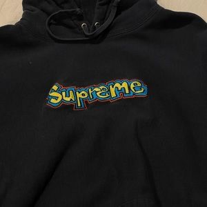 Supreme Black Hoodie with Multicolor Logo